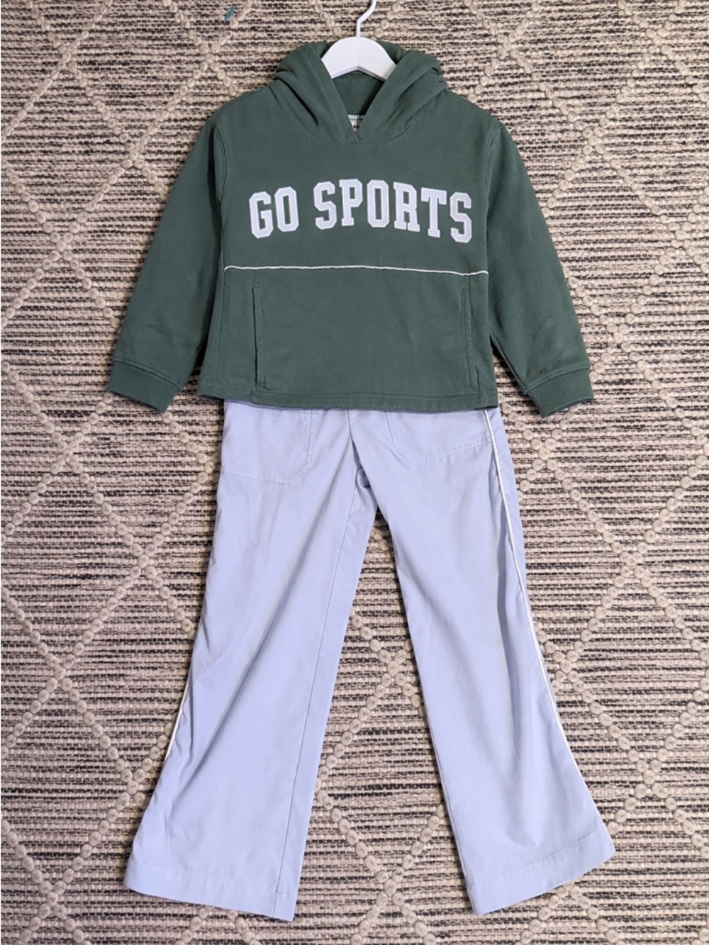 Carter's Green 'Go Sports' Hoodie with Light Gray Pantsi top 4t bottom 5t